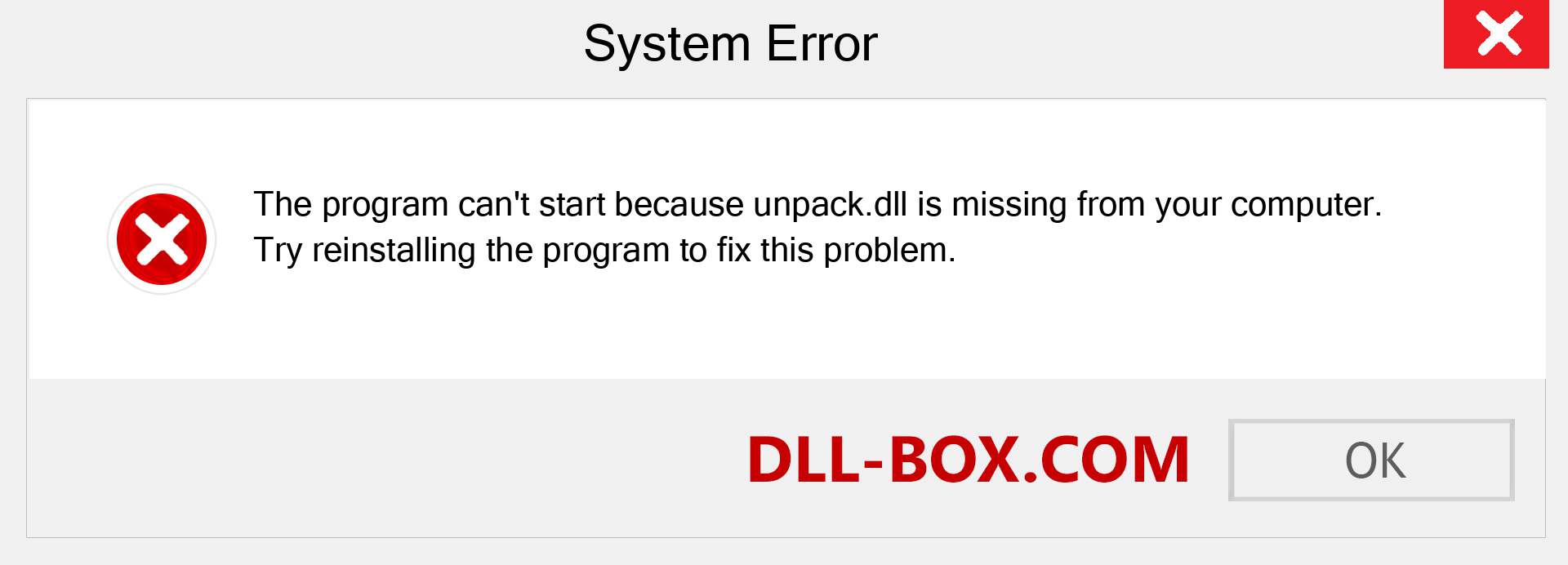  unpack.dll file is missing?. Download for Windows 7, 8, 10 - Fix  unpack dll Missing Error on Windows, photos, images